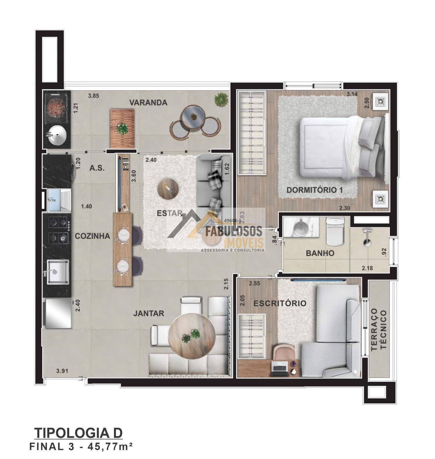 Apartamento, 2 quartos, 44 m² - Foto 54