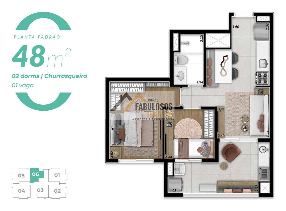 Apartamento, 2 quartos, 49 m² - Foto 39