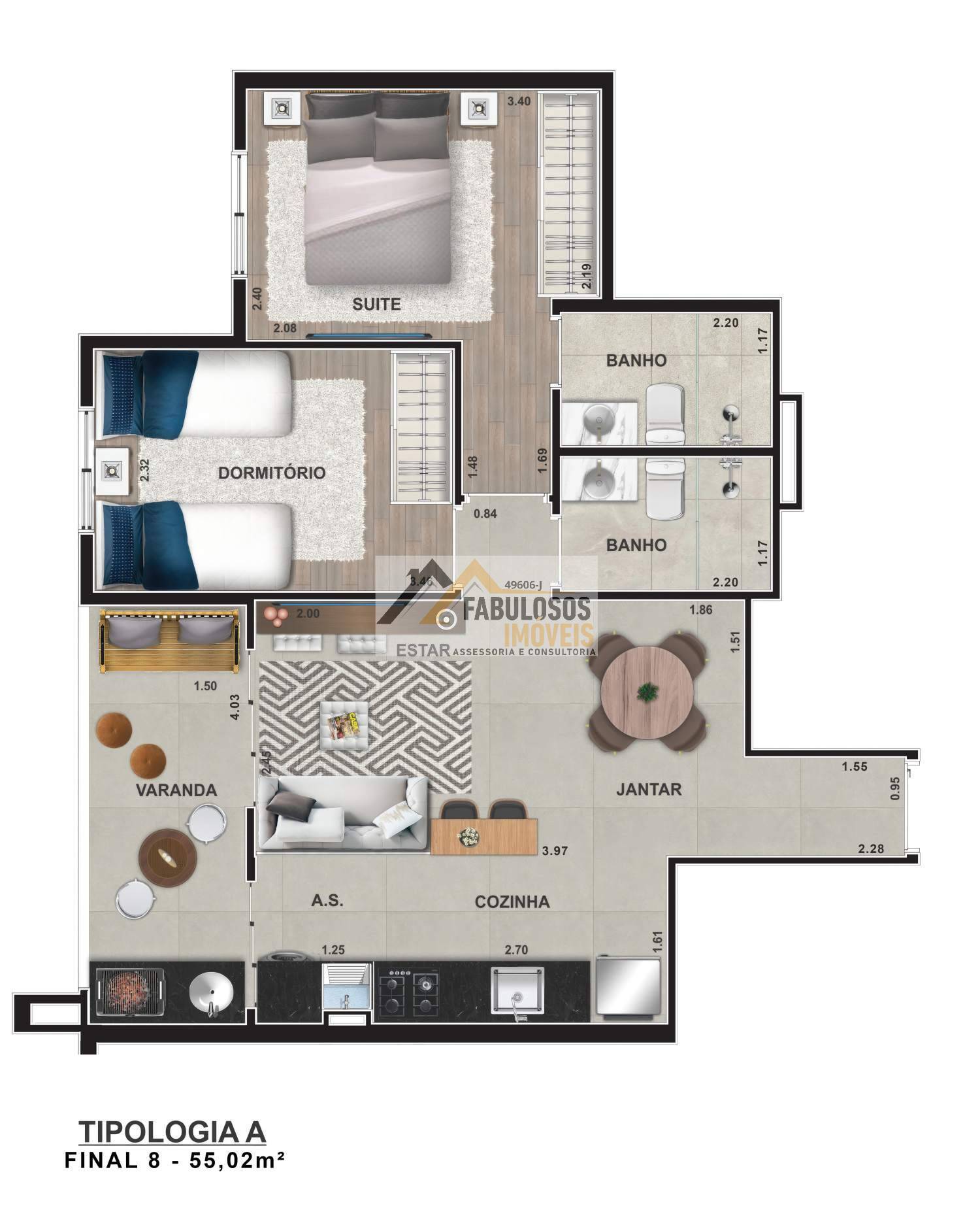 Apartamento, 2 quartos, 55 m² - Foto 66