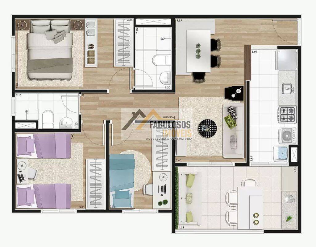Apartamento, 3 quartos, 69 m² - Foto 4