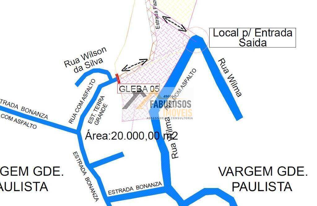 2 Glebas 20 mil m² cada - Vargem G. Paulista, Km 44,5 R. Tavares - Fabulosos Imóveis I 49606-J